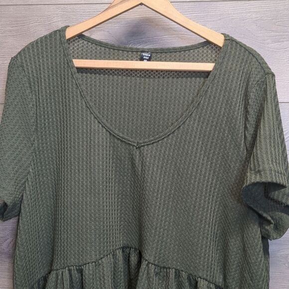 Shein Short Sleeve Waffle Blouse Women's Plus Size 4x - Picture 2 of 6